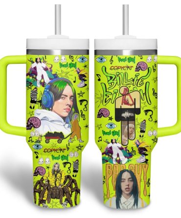 Billie Eilish Music Custom Stanley Quencher 40Oz Stainless Steel Tumbler