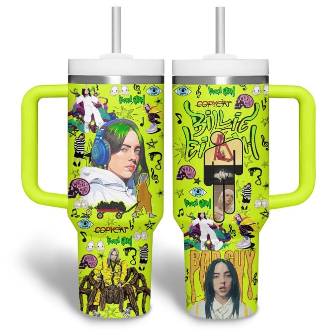 Billie Eilish Music Custom Stanley Quencher 40Oz Stainless Steel Tumbler