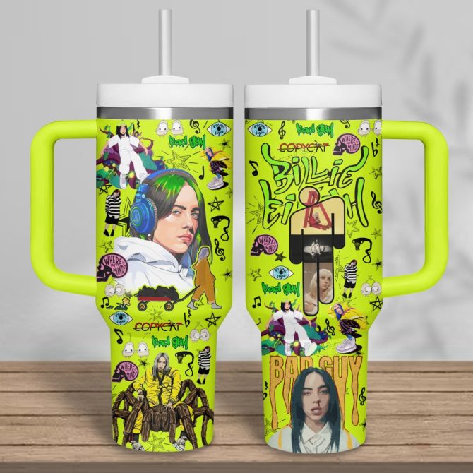 Billie Eilish Music Custom Stanley Quencher 40Oz Stainless Steel Tumbler - Image 2