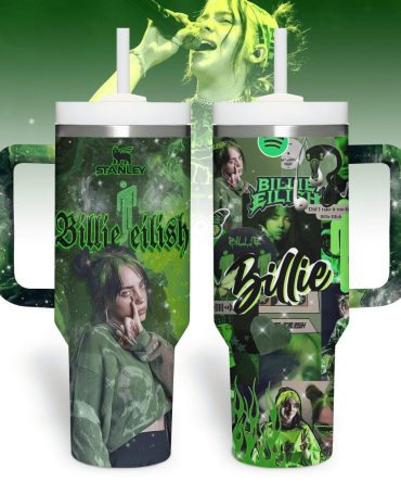 Billie Eilish Music Custom Stanley Quencher 40Oz Stainless Steel Tumbler With Handle