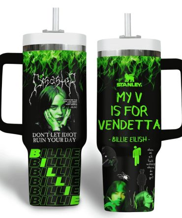 Billie Eilish Music Custom Stanley Quencher 40Oz Stainless Steel Tumbler With Handle