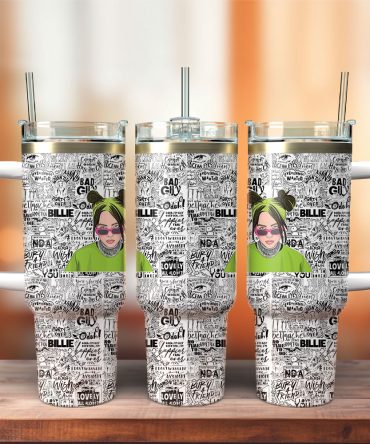 Billie Eilish Music Custom Stanley Quencher 40Oz Stainless Steel Tumbler With Handle