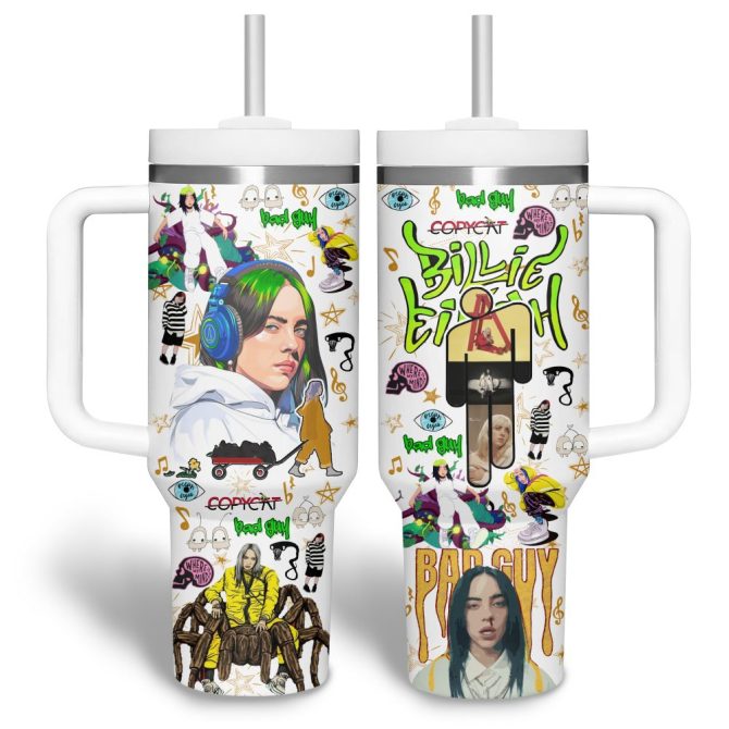 Billie Eilish Music Custom Stanley Quencher 40Oz Stainless Steel Tumbler - Image 5