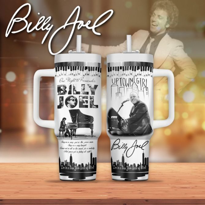 Billy Joel Music Custom Stanley Quencher 40Oz Stainless Steel Tumbler