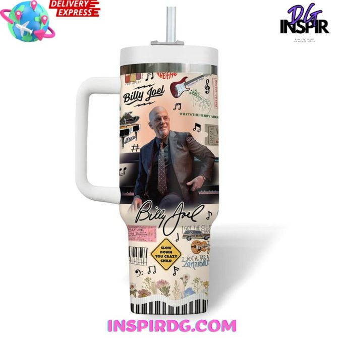 Billy Joel Music Custom Stanley Quencher 40Oz Stainless Steel Tumbler - Image 4