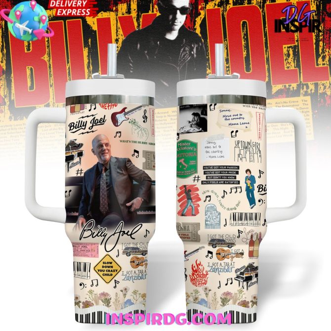 Billy Joel Music Custom Stanley Quencher 40Oz Stainless Steel Tumbler