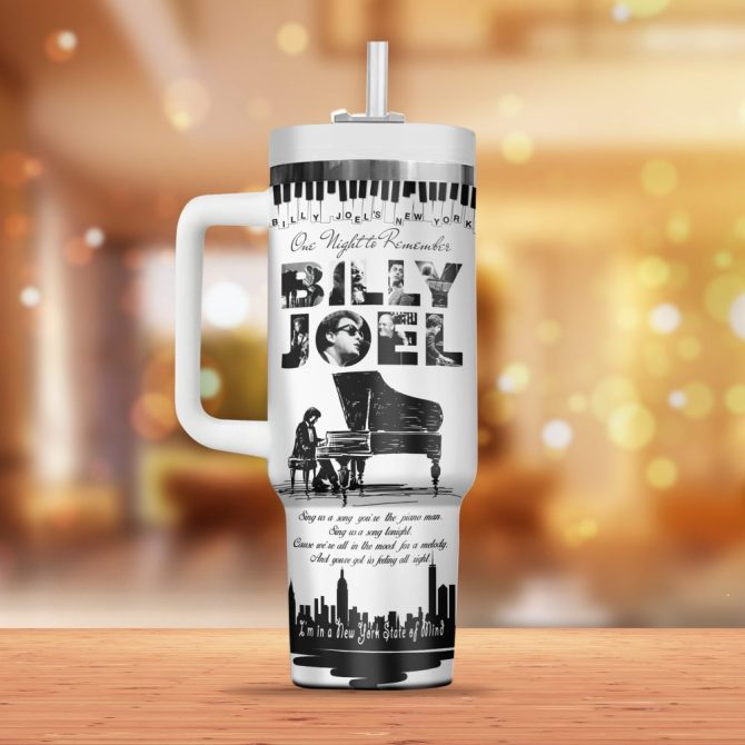Billy Joel Music Custom Stanley Quencher 40Oz Stainless Steel Tumbler - Image 2