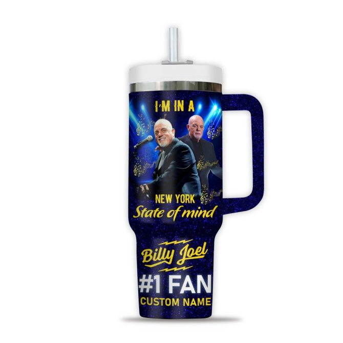 Billy Joel Music Custom Stanley Quencher 40Oz Stainless Steel Tumbler With Handle - Image 3
