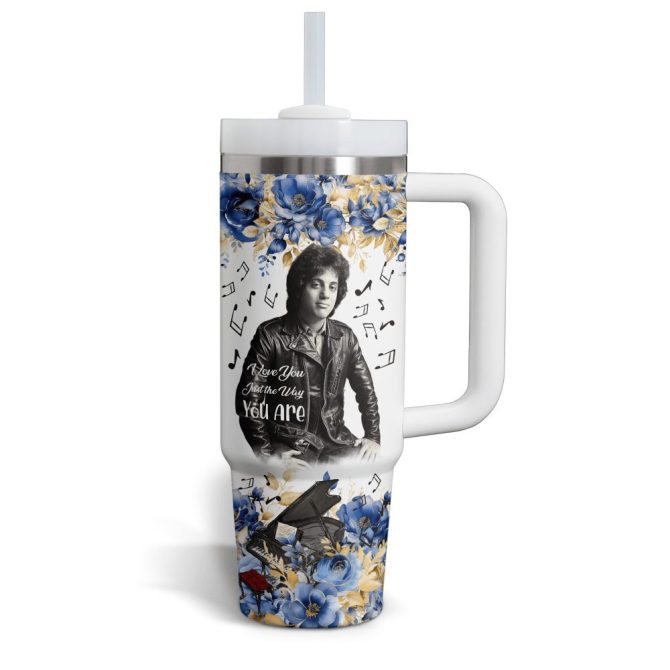 Billy Joel Music Custom Stanley Quencher 40Oz Stainless Steel Tumbler With Handle - Image 3