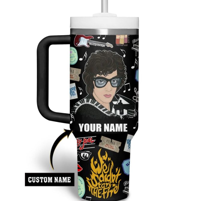 Billy Joel Music Custom Stanley Quencher 40Oz Stainless Steel Tumbler With Handle - Image 2