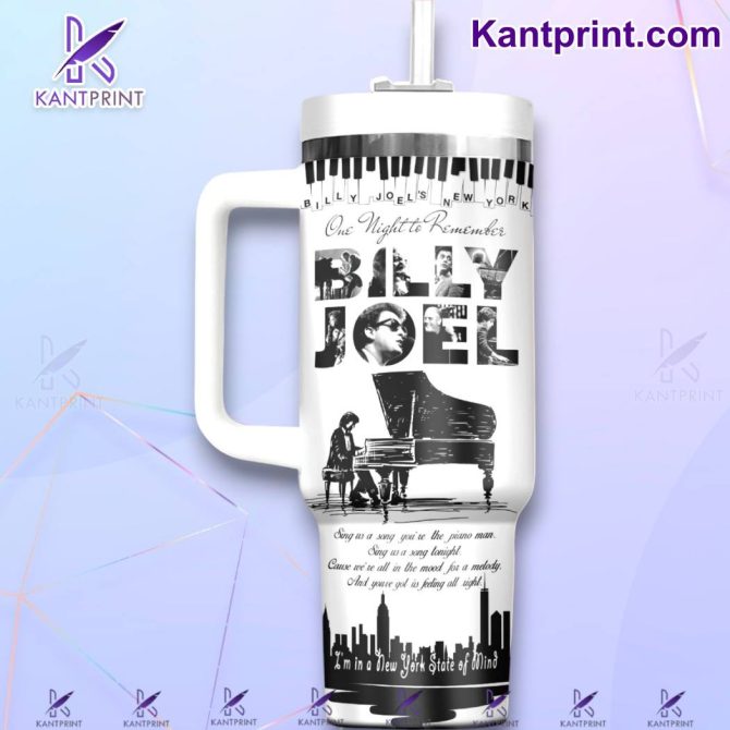 Billy Joel Music Custom Stanley Quencher 40Oz Stainless Steel Tumbler With Handle - Image 2