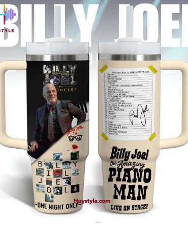 Billy Joel Music Custom Stanley Quencher 40Oz Stainless Steel Tumbler With Handle