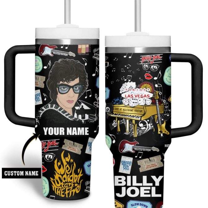 Billy Joel Music Custom Stanley Quencher 40Oz Stainless Steel Tumbler With Handle