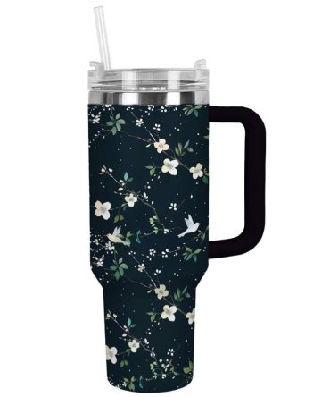 Bird Custom Stanley Quencher 40Oz Stainless Steel Tumbler With Handle