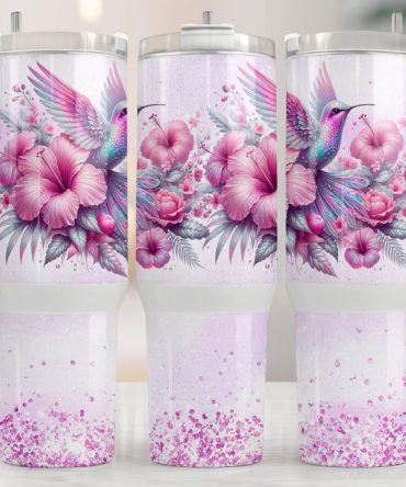 Bird Floral Custom Stanley Quencher 40Oz Stainless Steel Tumbler