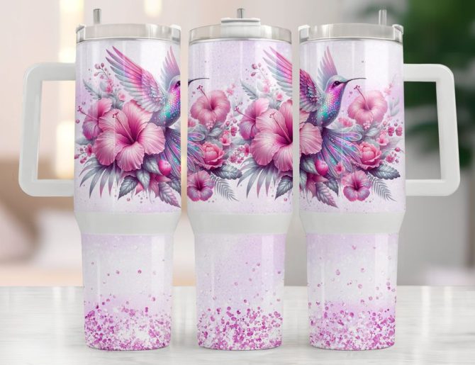 Bird Floral Custom Stanley Quencher 40Oz Stainless Steel Tumbler