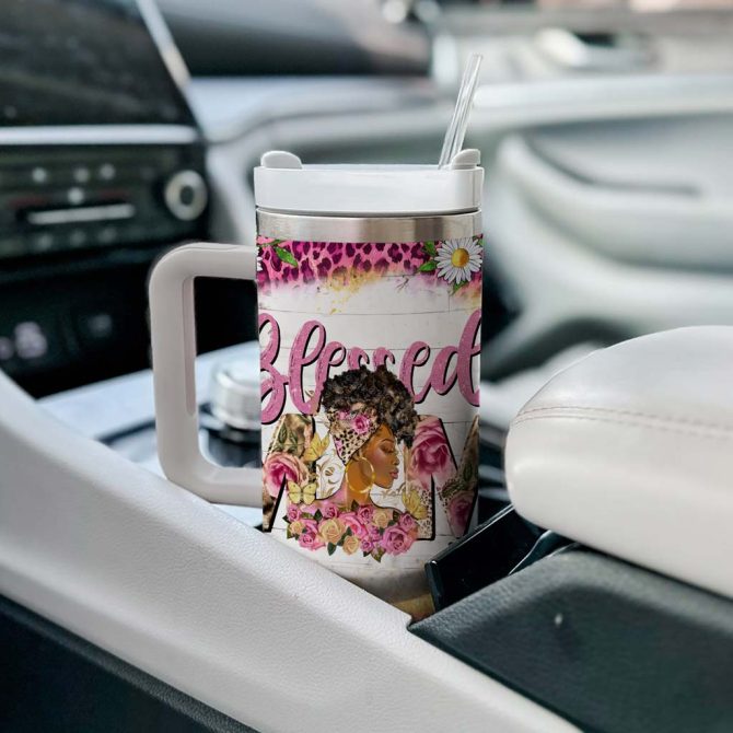 Black Mom Custom Stanley Quencher 40Oz Stainless Steel Tumbler - Image 2