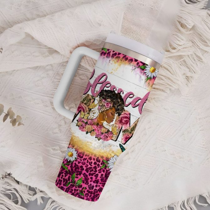 Black Mom Custom Stanley Quencher 40Oz Stainless Steel Tumbler - Image 4
