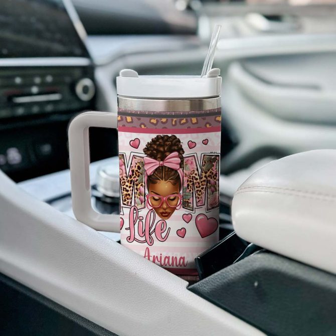 Black Mom Custom Stanley Quencher 40Oz Stainless Steel Tumbler - Image 2