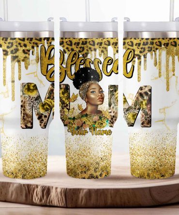 Black Mom Custom Stanley Quencher 40Oz Stainless Steel Tumbler
