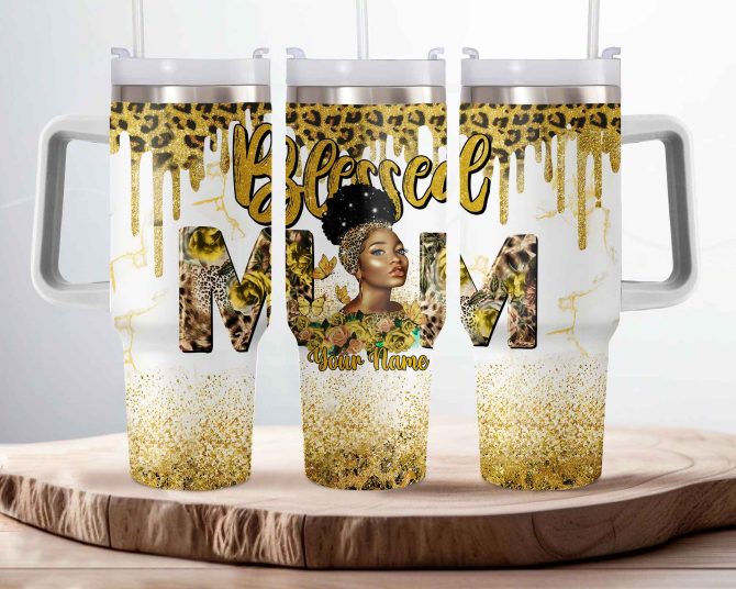Black Mom Custom Stanley Quencher 40Oz Stainless Steel Tumbler
