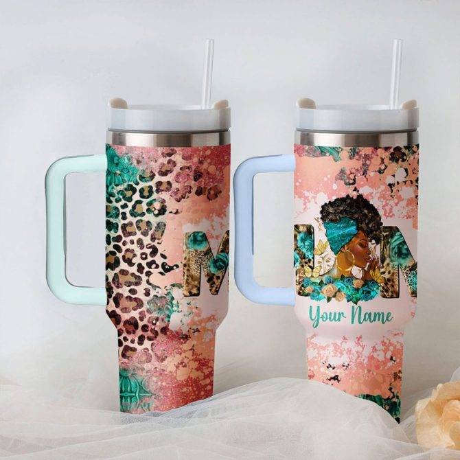 Black Mom Custom Stanley Quencher 40Oz Stainless Steel Tumbler - Image 4
