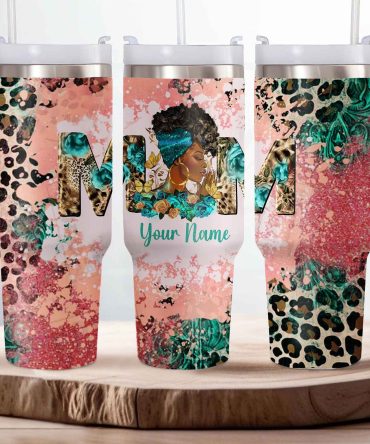 Black Mom Custom Stanley Quencher 40Oz Stainless Steel Tumbler