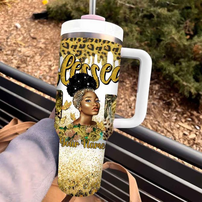 Black Mom Custom Stanley Quencher 40Oz Stainless Steel Tumbler - Image 2