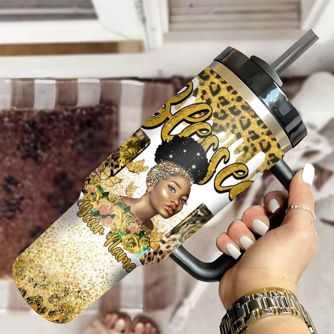 Black Mom Custom Stanley Quencher 40Oz Stainless Steel Tumbler - Image 3