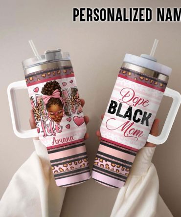 Black Mom Custom Stanley Quencher 40Oz Stainless Steel Tumbler