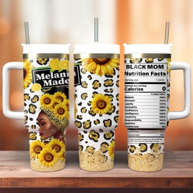 Black Mom Custom Stanley Quencher 40Oz Stainless Steel Tumbler