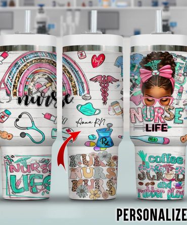 Black Nurse Custom Stanley Quencher 40Oz Stainless Steel Tumbler