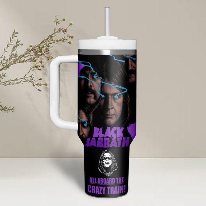 Black Sabbath Music Custom Stanley Quencher 40Oz Stainless Steel - Image 2
