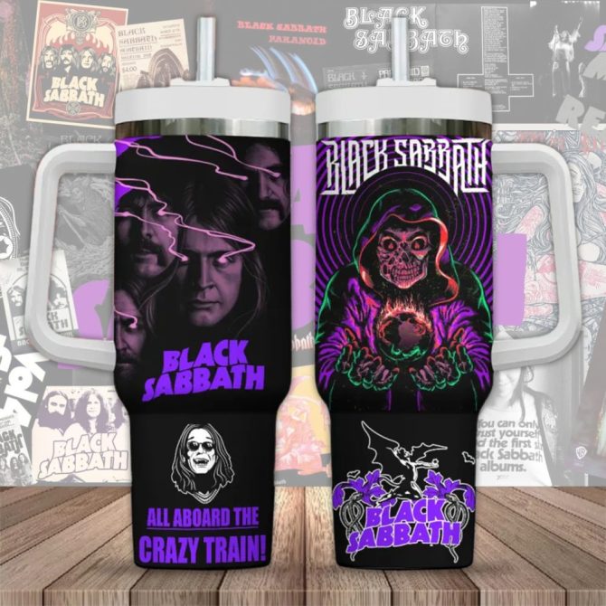 Black Sabbath Music Custom Stanley Quencher 40Oz Stainless Steel Tumbler