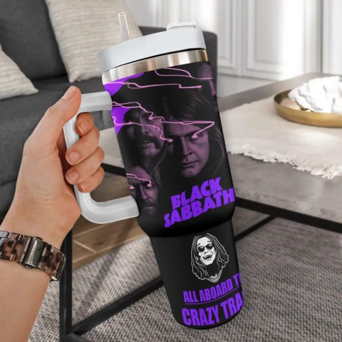 Black Sabbath Music Custom Stanley Quencher 40Oz Stainless Steel Tumbler - Image 2