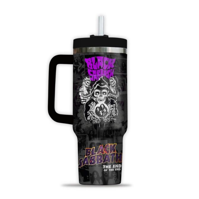 Black Sabbath Music Custom Stanley Quencher 40Oz Stainless Steel Tumbler - Image 2