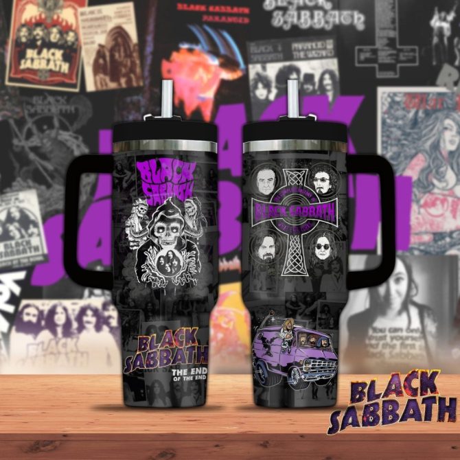 Black Sabbath Music Custom Stanley Quencher 40Oz Stainless Steel Tumbler