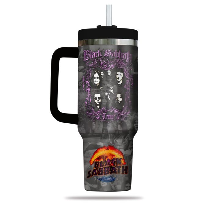 Black Sabbath Music Custom Stanley Quencher 40Oz Stainless Steel Tumbler - Image 2