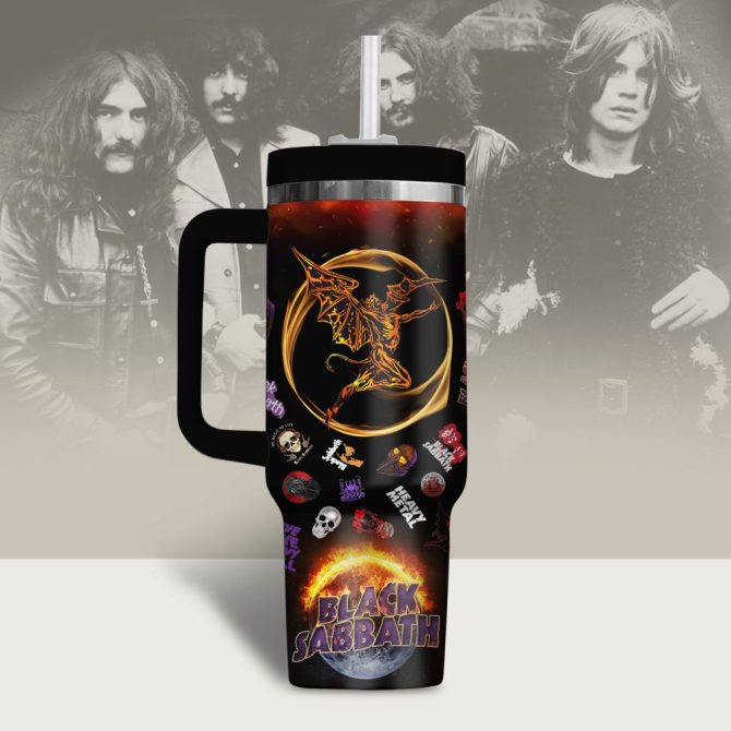 Black Sabbath Music Custom Stanley Quencher 40Oz Stainless Steel Tumbler - Image 2