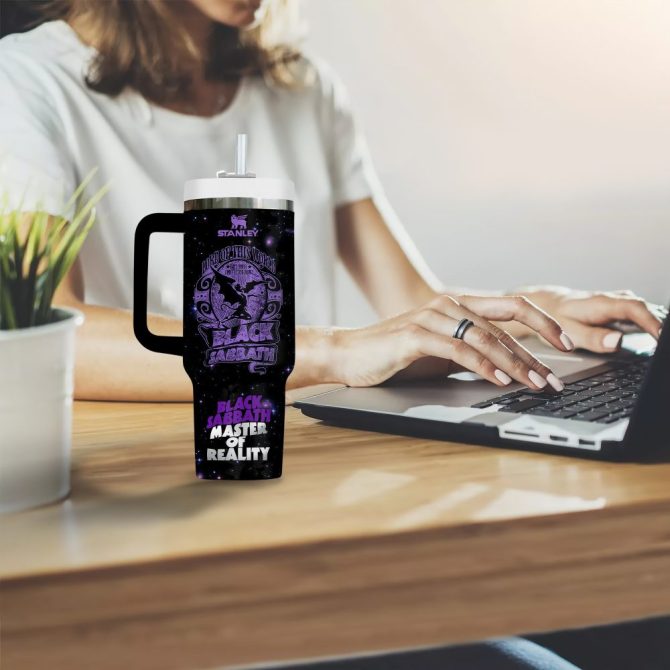 Black Sabbath Music Custom Stanley Quencher 40Oz Stainless Steel Tumbler With Handle - Image 6