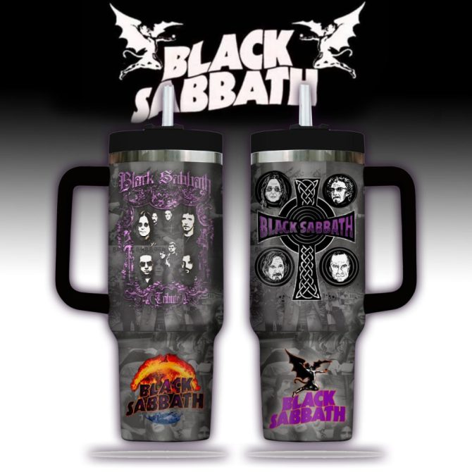 Black Sabbath Music Custom Stanley Quencher 40Oz Stainless Steel Tumbler