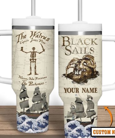 Black Sails Tv Series Custom Stanley Quencher 40Oz Stainless Steel Tumbler