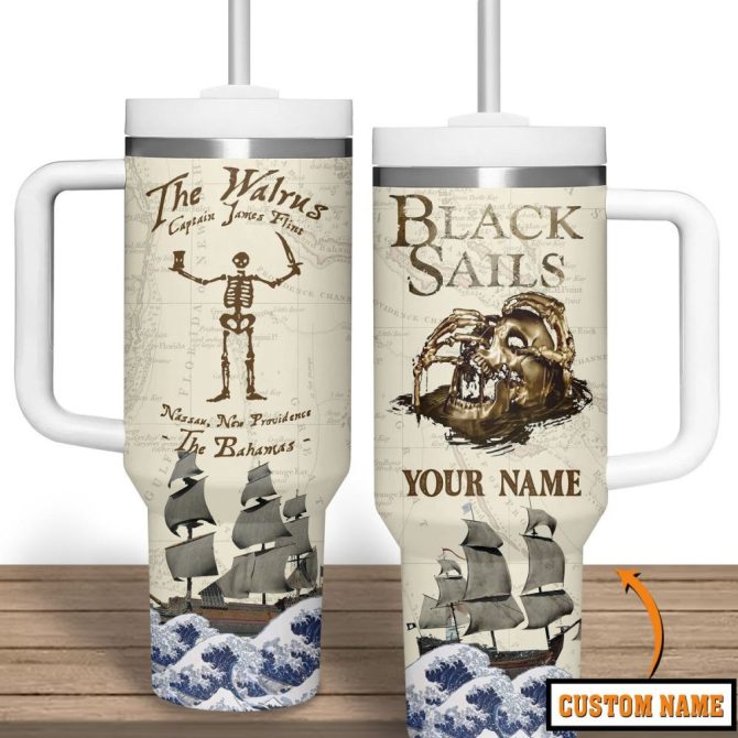 Black Sails Tv Series Custom Stanley Quencher 40Oz Stainless Steel Tumbler