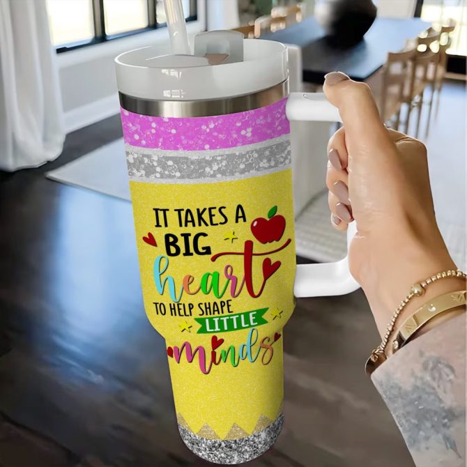 Black Teacher Custom Stanley Quencher 40Oz Stainless Steel Tumbler - Image 4