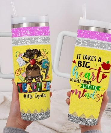 Black Teacher Custom Stanley Quencher 40Oz Stainless Steel Tumbler