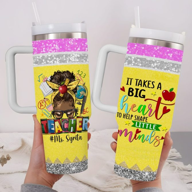 Black Teacher Custom Stanley Quencher 40Oz Stainless Steel Tumbler