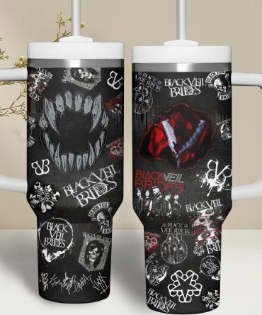 Black Veil Brides Music Custom Stanley Quencher 40Oz Stainless Steel Tumbler With Handle