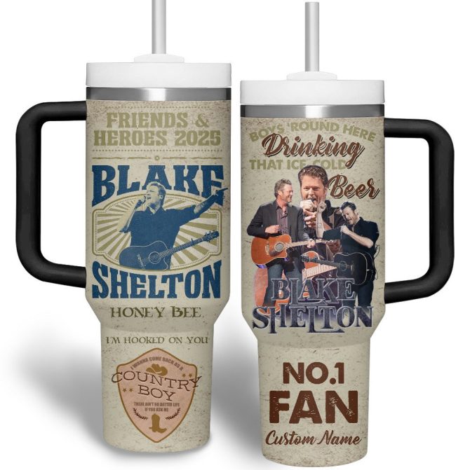 Blake Shelton Music Custom Stanley Quencher 40Oz Stainless Steel Tumbler With Handle - Image 2