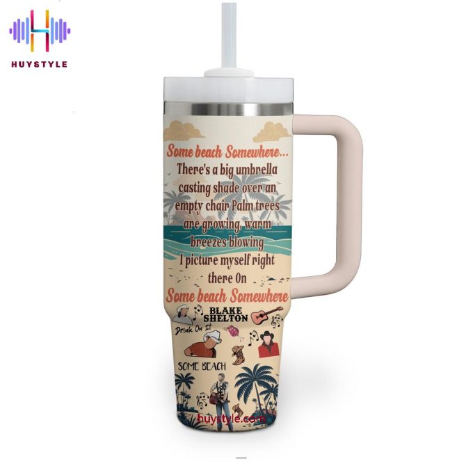 Blake Shelton Music Custom Stanley Quencher 40Oz Stainless Steel Tumbler With Handle - Image 4