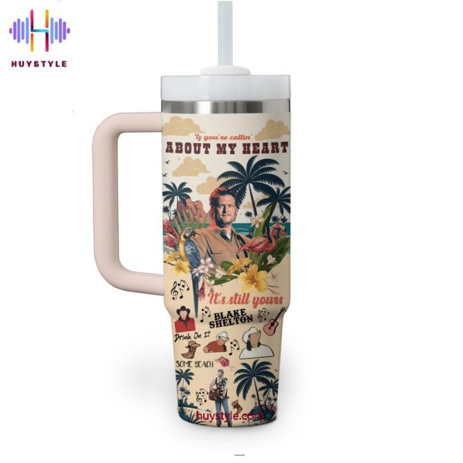 Blake Shelton Music Custom Stanley Quencher 40Oz Stainless Steel Tumbler With Handle - Image 3